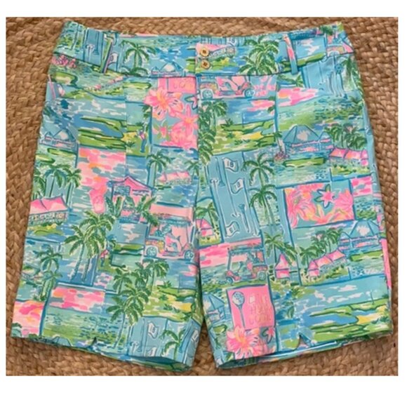 NWOT Lilly Pulitzer Size 16 Bettina Luxletic Reid 9” Honda Classic Golf Shorts - Picture 2 of 5